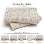 Soft Cotton Waffle Pillow Shams - 2 Pack Oatmeal