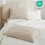 Soft Cotton Waffle Pillow Shams - 2 Pack Oatmeal