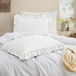 Soft Ruffled White Pillow Cases Set of 2