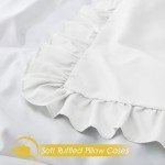 Soft Ruffled White Pillow Cases Set of 2