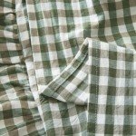 Sage Green Plaid Ruffle Pillow Shams Set of 2