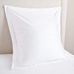 White Euro Sham Covers Set of 2 - Soft Cotton
