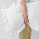 Soft Ruffled White Pillow Cases Set of 2