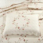 Elegant Floral Quilted Pillow Shams Set - Queen