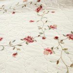 Elegant Floral Quilted Pillow Shams Set - Queen