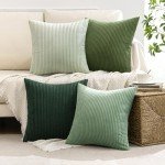 Boho Sage Green Throw Pillow Covers Set of 4