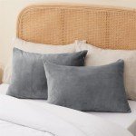 Super Soft Gray Flannel Pillowcase Set of 2