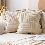 Soft Boho Striped Corduroy Pillow Covers Set of 2
