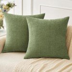 Sage Green Chenille Throw Pillow Covers - 2 Pack