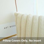 Set of 2 Beige Faux Fur Throw Pillow Covers