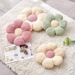 Cute Sage Green Flower Shaped Floor Pillow