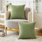 Sage Green Chenille Throw Pillow Covers - 2 Pack