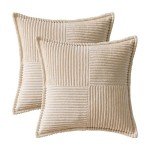Soft Boho Striped Corduroy Pillow Covers Set of 2