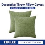 Sage Green Chenille Throw Pillow Covers - 2 Pack