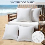 MIULEE Waterproof Square Outdoor Pillow Inserts - 4 Pack