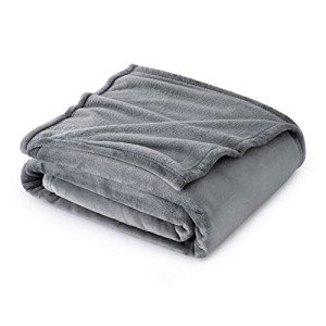 Cozy Grey Fleece Throw Blanket for Couch