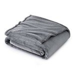 Cozy Grey Fleece Throw Blanket for Couch