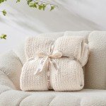 Buttery Ivory Reversible Throw Blanket 50x60 inches