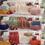 Cozy Chunky Knit Chenille Throw Blanket 50x60