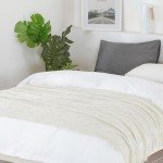 Beige Textured Knit Throw Blanket 50x60 Inches