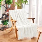 Soft Knitted Throw Blanket with Tassels - 50"x60