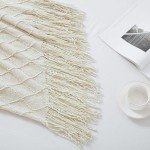 Beige Textured Knit Throw Blanket 50x60 Inches