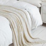 Beige Textured Knit Throw Blanket 50x60 Inches