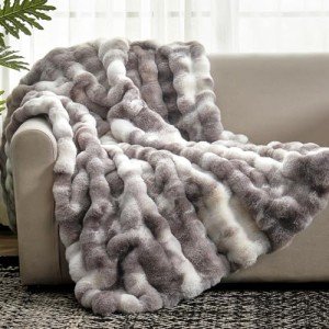 Soft Tie-Dye Faux Fur Throw Blanket, 50"x60