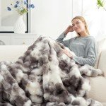 Soft Tie-Dye Faux Fur Throw Blanket, 50"x60
