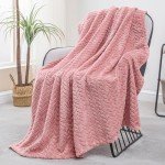 Cozy Pink Fleece Throw Blanket for Couch & Bed