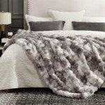 Soft Tie-Dye Faux Fur Throw Blanket, 50"x60