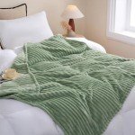 Sage Green Plush Fleece Throw Blanket 50”×60”