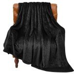 Luxury Black Fleece Throw Blanket for Couch & Bed