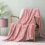 Cozy Pink Fleece Throw Blanket for Couch & Bed