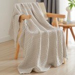 Cotton Waffle Weave Throw Blanket - Oatmeal 50"x60
