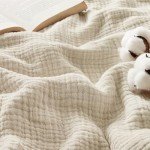 Bedsure 100% Cotton Muslin Throw Blanket - 50x70 Inches