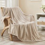 Cozy 3D Jacquard Fleece Blanket - Beige 50"x60