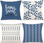 Light Blue Decorative Pillow Covers Set of 4