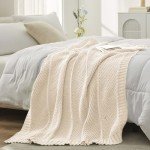 Soft Chevron Chenille Knit Throw Blanket – Ivory