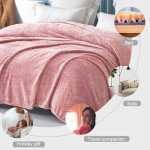 Cozy Pink Fleece Throw Blanket for Couch & Bed