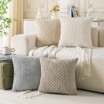 Cozoomy Set of 4 18x18 Inch Corduroy Pillow Covers