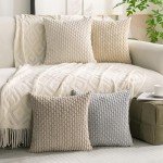 Cozoomy Set of 4 18x18 Inch Corduroy Pillow Covers