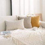 Cozoomy Set of 4 18x18 Inch Corduroy Pillow Covers