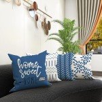 Light Blue Decorative Pillow Covers Set of 4