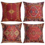 Geometric Kilim Throw Pillow Covers - Set of 4
