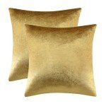 Gold Velvet Throw Pillow Covers - 2 Pack, 18x18