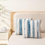 Boho Striped Throw Pillow Covers Set of 2