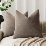 Taupe Soft Textured Throw Pillow Covers - 18x18 Inch