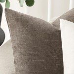 Taupe Soft Textured Throw Pillow Covers - 18x18 Inch