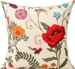 Garden Floral Throw Pillow Covers Set of 4
